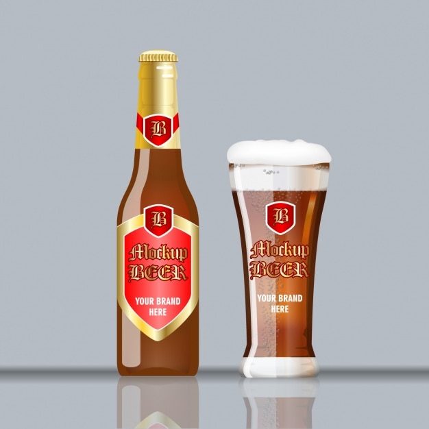 Gratis vector bierfles template