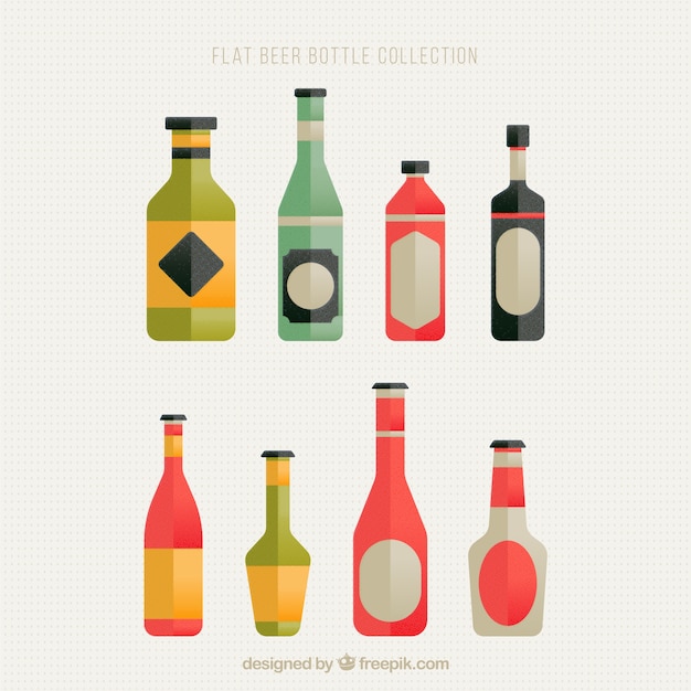 Gratis vector bierflessen in plat design