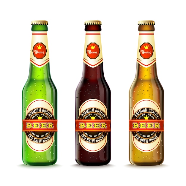 Gratis vector bierflessen instellen