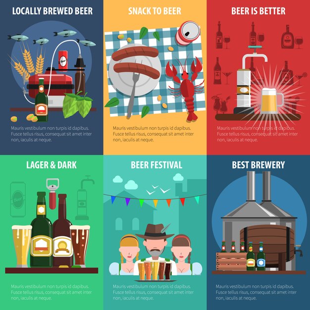 Gratis vector bierposterset