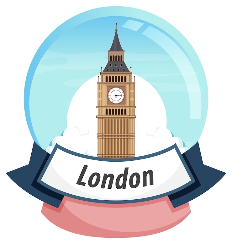 Gratis Vector big ben in a snow globe illustration