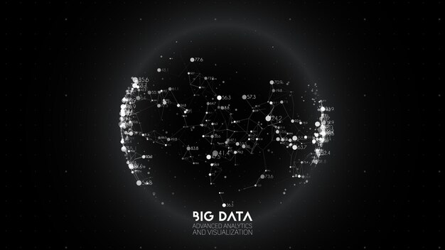 Big data visualisatie. Futuristische infographic. Informatie esthetisch ontwerp. Visuele data complexiteit. Complexe data leidt tot grafische visualisatie. Abstracte gegevensgrafiek.