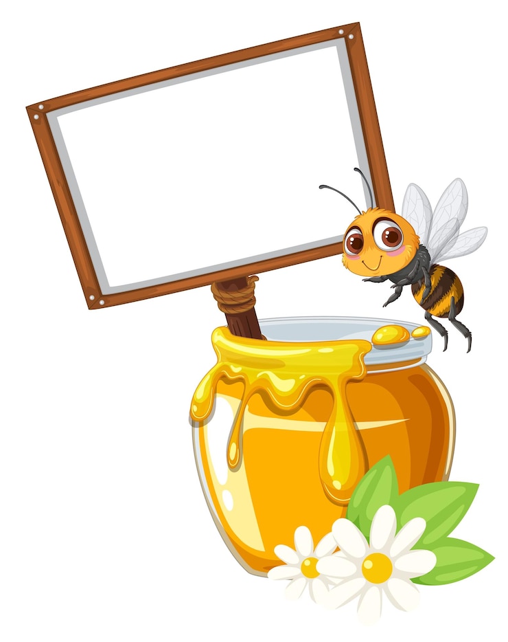 Gratis Vector bij- en honingpot illustratie