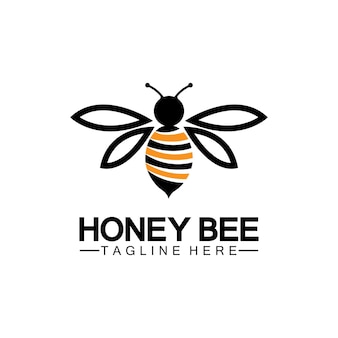 Bijenhoning logo vector pictogram symbool illustratie ontwerpsjabloon