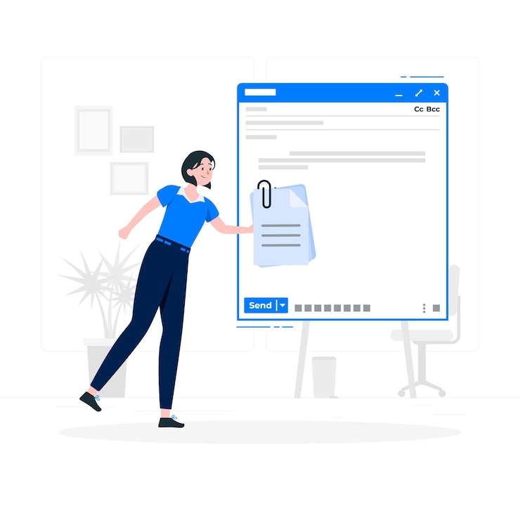 Gratis Vector bijgevoegde bestanden concept illustratie