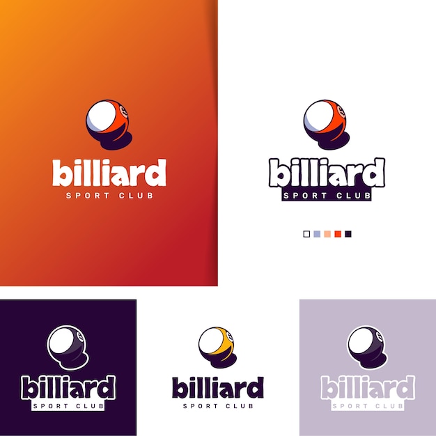 Gratis vector biljart logo ontwerpsjabloon