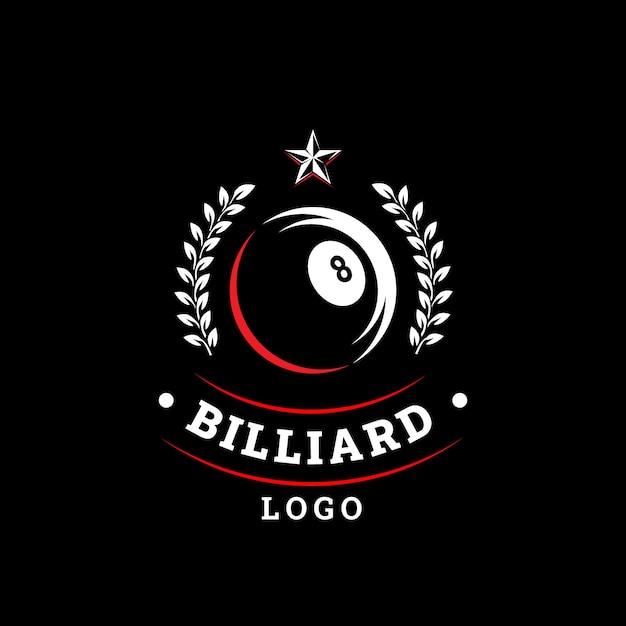 Gratis vector biljart logo ontwerpsjabloon