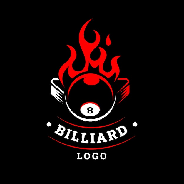 Gratis vector biljart logo ontwerpsjabloon