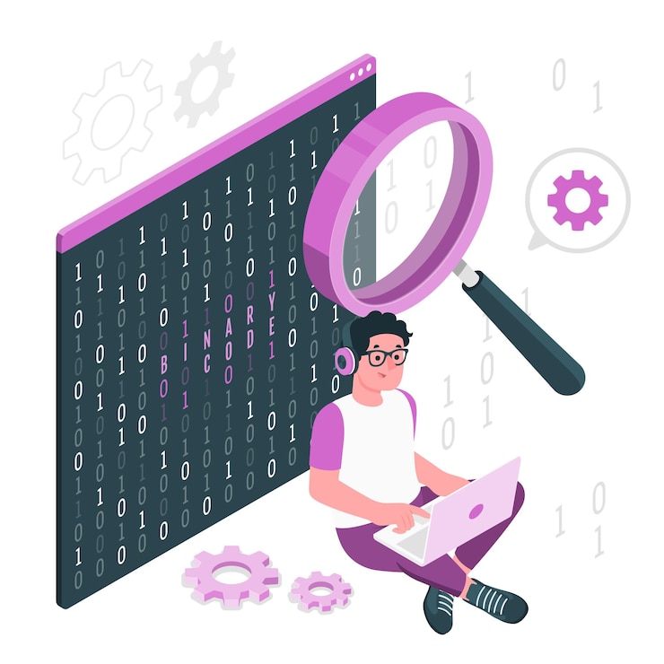 Gratis Vector binaire code concept illustratie