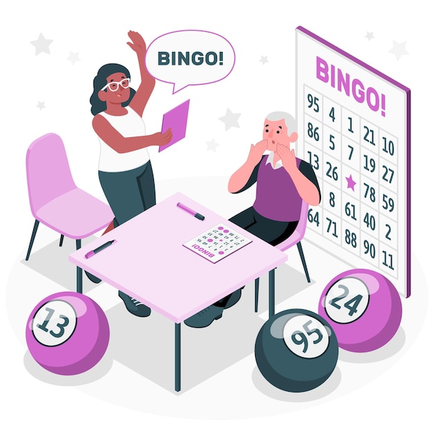 Gratis vector bingo concept illustratie