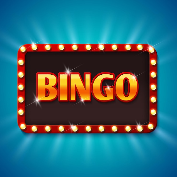 Gratis Vector bingo loterij bord met gloeilampen
