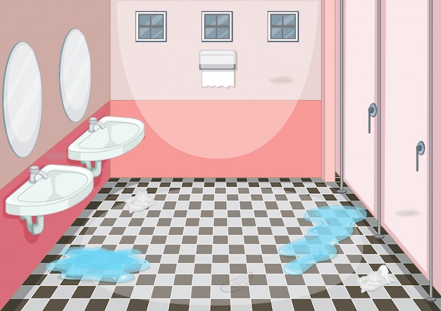 Gratis vector binnenlands ontwerp van vrouwelijk toilet