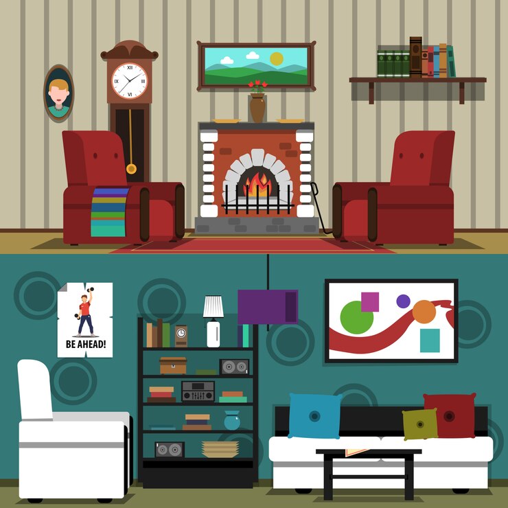 Gratis Vector binnenlandse banner horizontaal