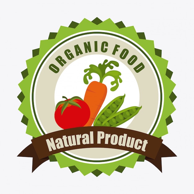 biologisch voedsel label illustratie