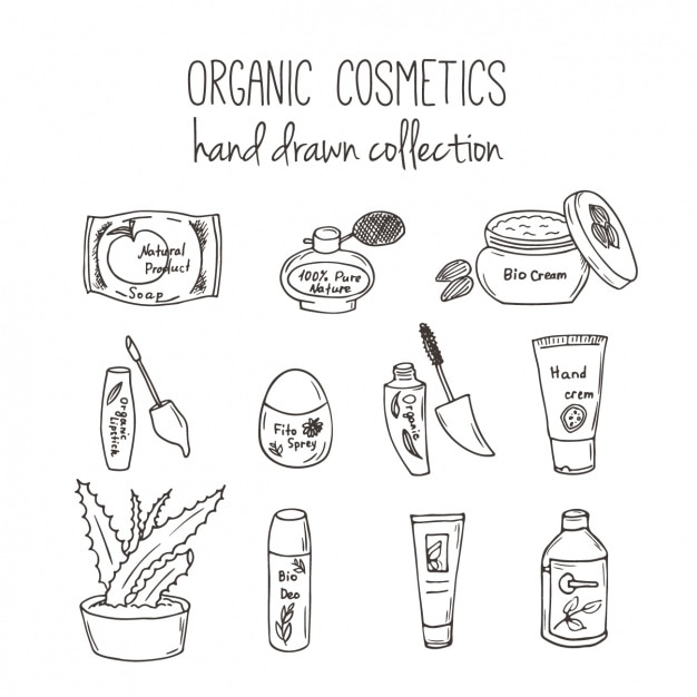 Gratis Vector biologische cosmetica collectie