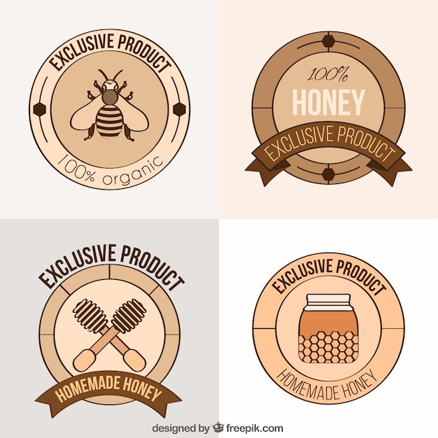 Gratis vector biologische honing labels