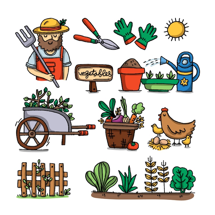 Gratis Vector biologische landbouw concept