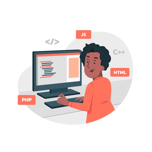 Biologische platte computerprogrammering illustratie