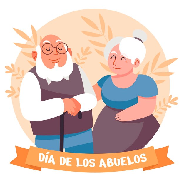 Biologische platte dia de los abuelos illustratie