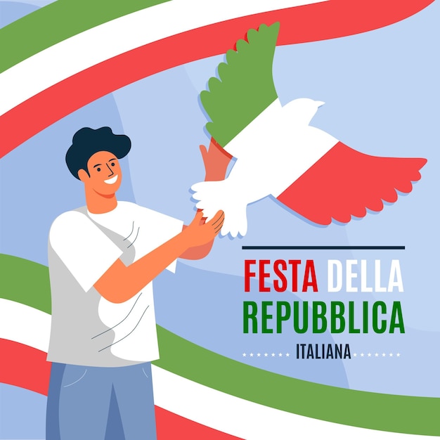 Biologische platte festa della repubblica illustratie