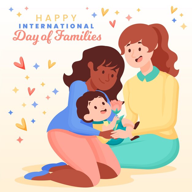 Biologische platte internationale dag van gezinnen illustratie
