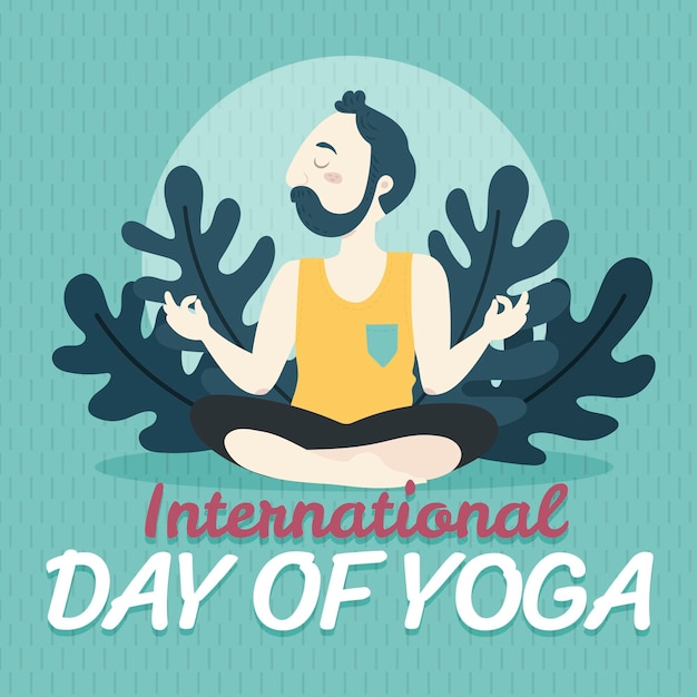 Biologische platte internationale dag van yoga illustratie