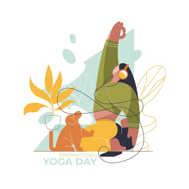 Biologische platte internationale dag van yoga illustratie