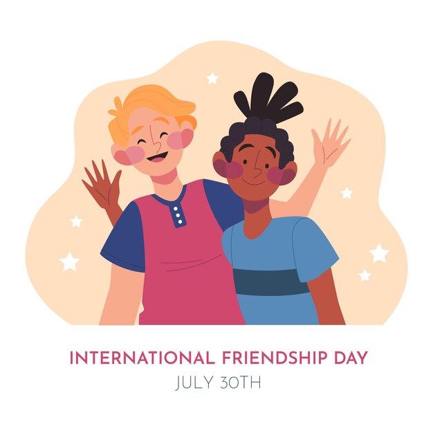 Biologische platte internationale vriendschapsdag illustratie