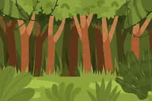 Gratis vector biologische platte jungle achtergrond