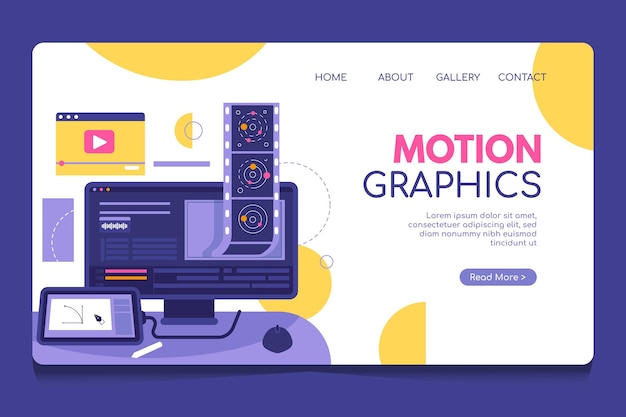 Biologische platte motiongraphics-startpagina