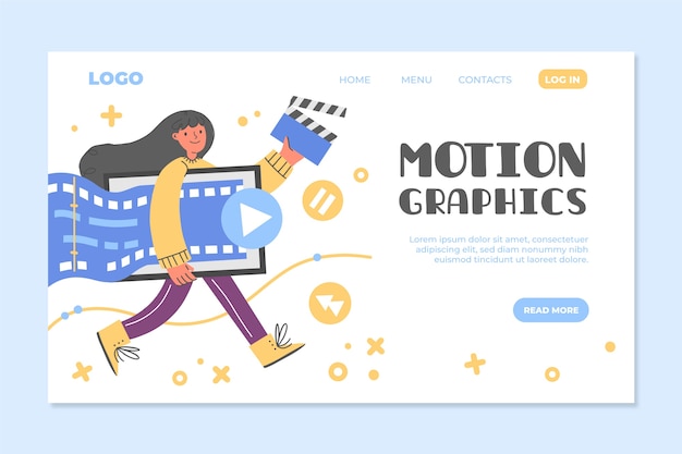 Biologische platte motiongraphics websjabloon