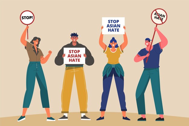 Biologische platte stop Aziatische haat illustratie
