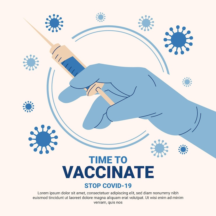 Gratis Vector biologische platte vaccinatiecampagne illustratie