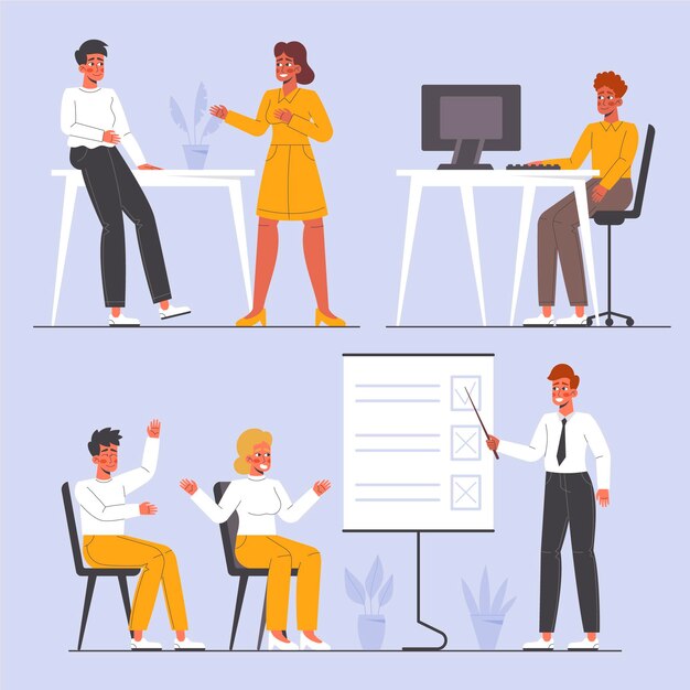 Biologische platte werkdag illustratie