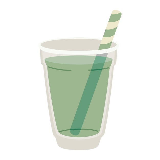 Gratis vector biologische thee in een drinkglas icoon geïsoleerd