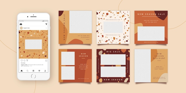Gratis Vector biologische verkoop instagram postverzameling