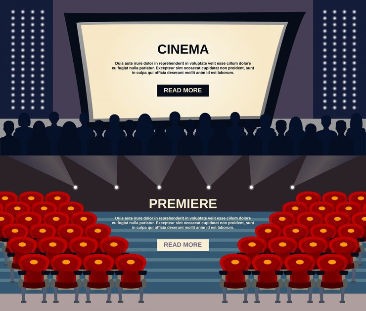 Gratis Vector bioscoopbannerset