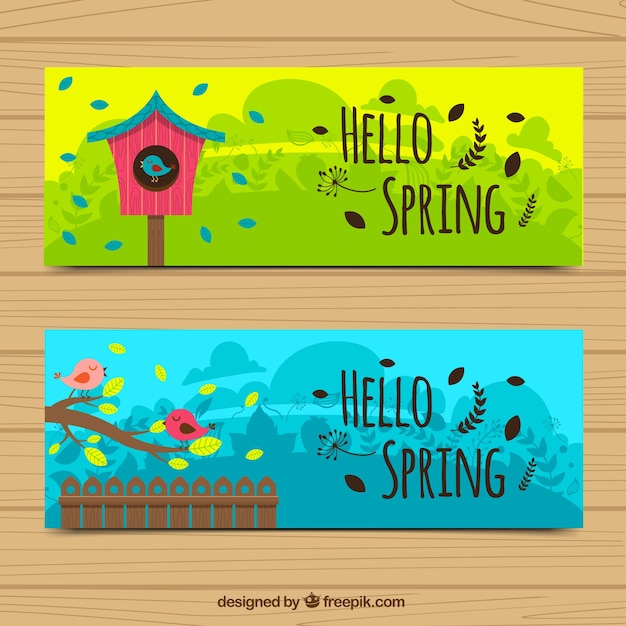 Gratis vector bird banners en lentebries