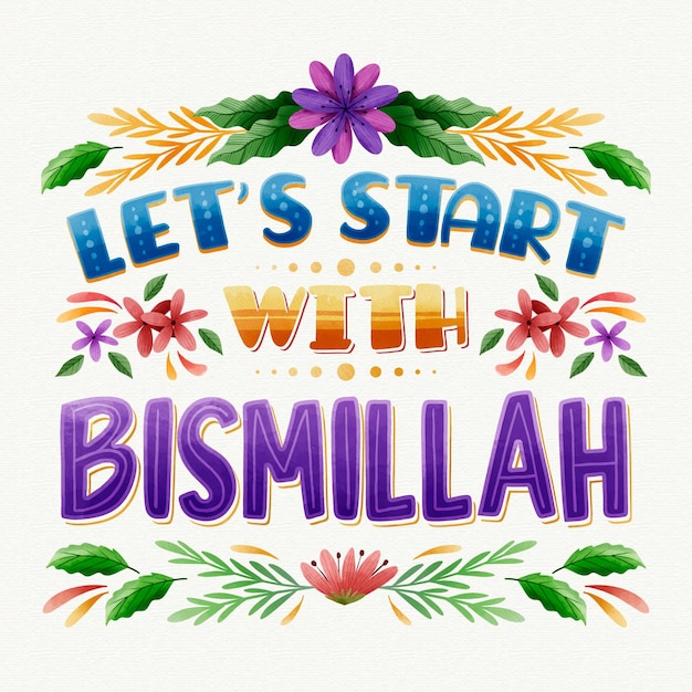 Bismillah citaat belettering