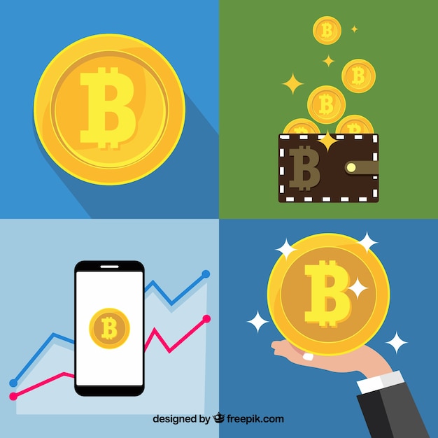 Gratis vector bitcoin-designcollectie