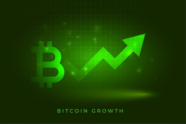 Gratis vector bitcoin succes groei grafiek concept achtergrond