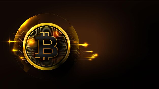 Bitcoin-technologieconcept met schakelschema