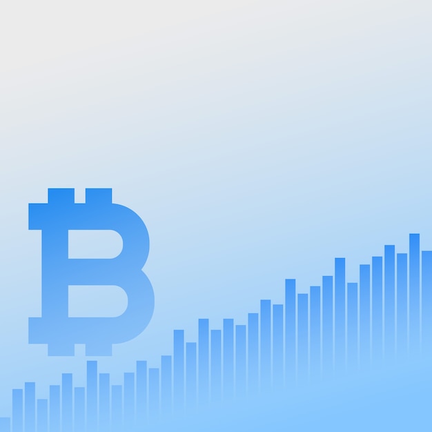 Bitcoins groei grafiek vector zakelijke achtergrond