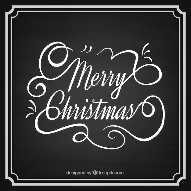 Gratis vector black and white christmas belettering