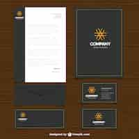 Gratis vector black business briefpapier