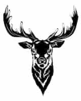 Gratis vector black deer head