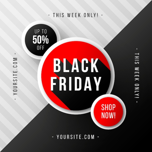 Black friday-banner met rode details