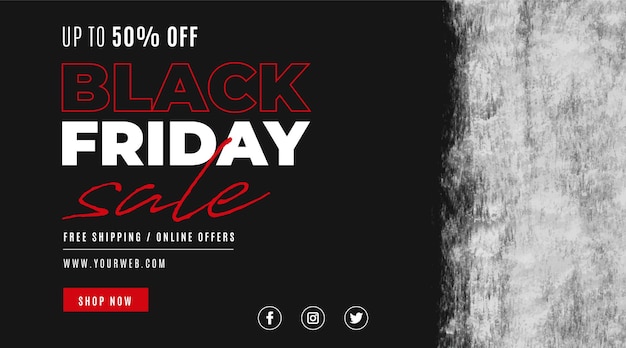 Gratis vector black friday sale banner met vlekken