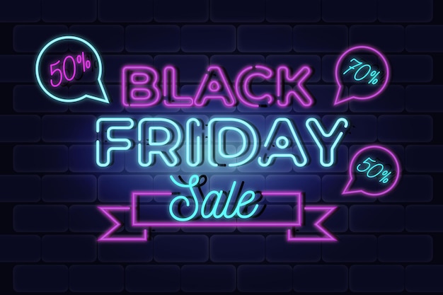 Gratis vector black friday super sale neonkleuren