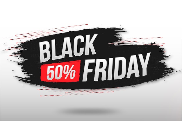 Black Friday-verkoopbanner met Abstracte Borsteltextuur